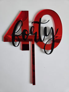 Age Acrylic Cake Toppers/Cake Charms (Double Layer)