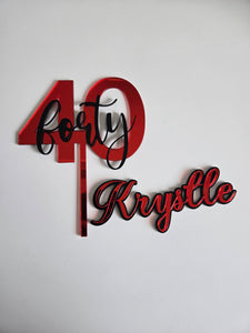 Age Acrylic Cake Toppers/Cake Charms (Double Layer)