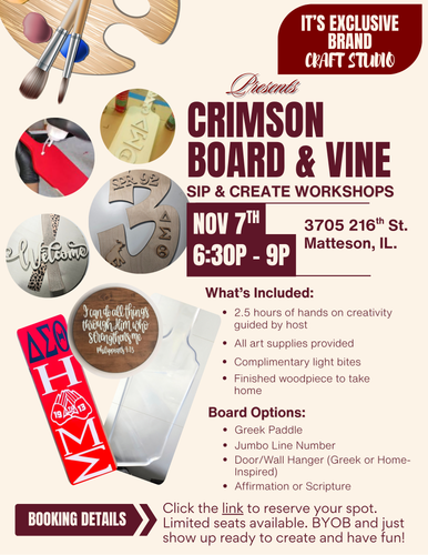 Crimson Board & Vine - November 7th @ 6:30P (4 SPACES AVAILABLE)